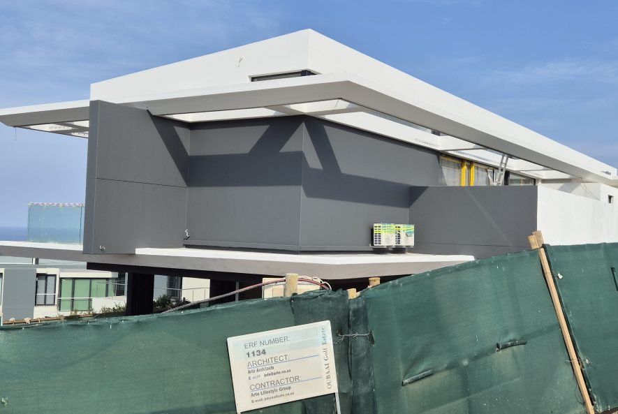 Walls protected from heavy Western Cape rain with waterproof paint barrier.