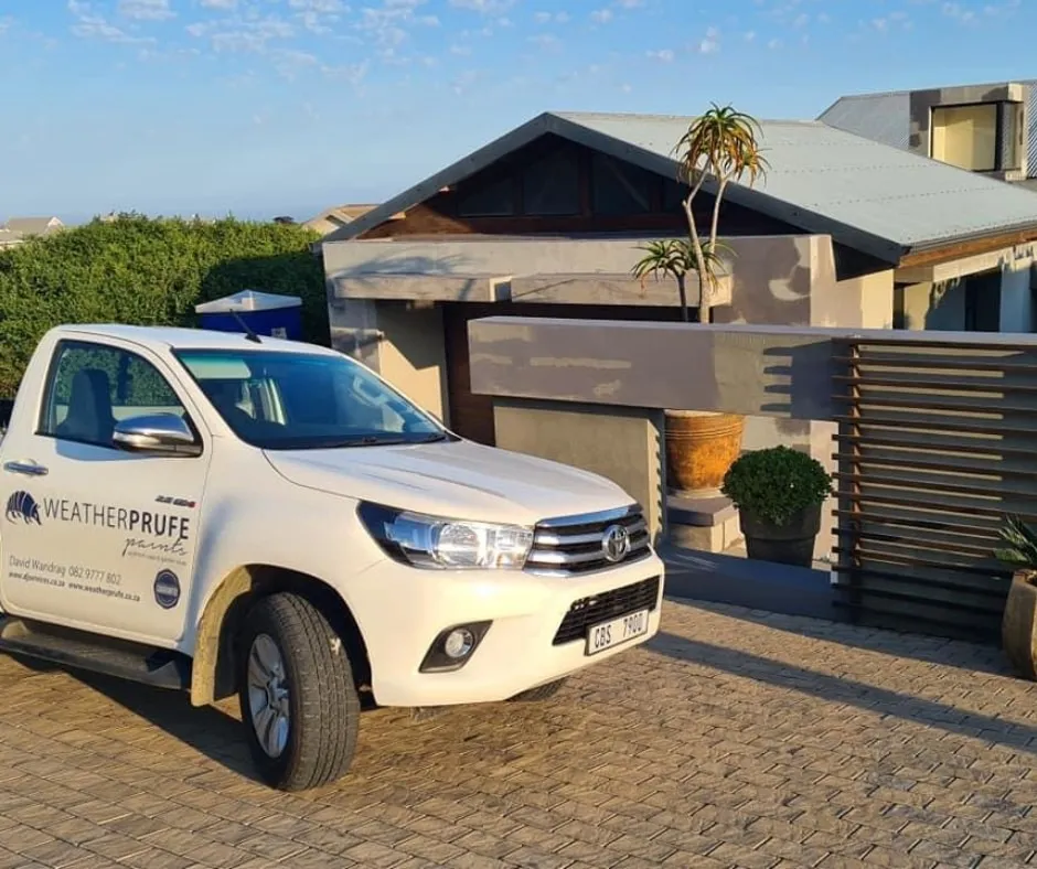 A Cape Town home with fresh elastomeric waterproof paint protecting its walls from heavy winter rainfall.