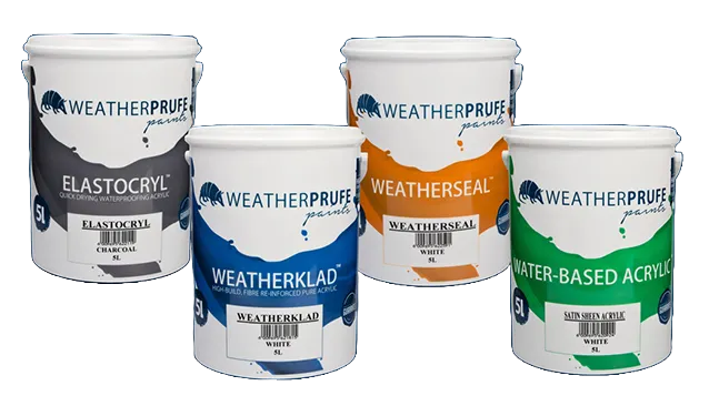 Exterior of HPM Bouhandelaars paint stockist in Struisbaai with signage and public access to WeatherPrufe paints.